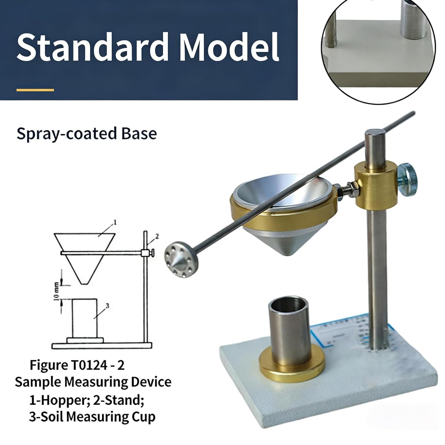 Probador de humedad del suelo, probador de tasa de hinchazón con embudo y taza medidora, diámetro interior de 20 mm, capacidad de 10 ml para determinar el contenido de suelo cohesivo, con