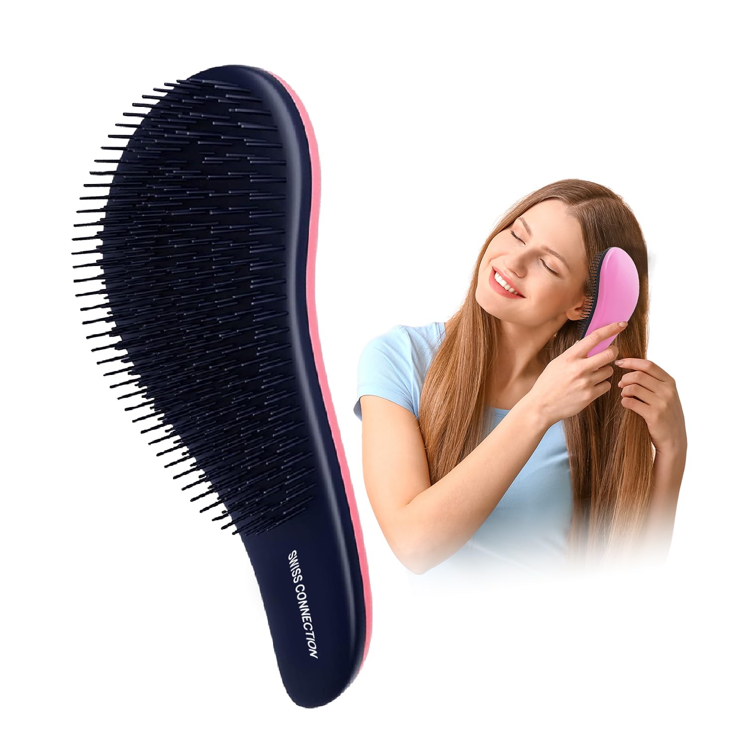 Detangler Hair Brush for All Hair Types – Natural, Straight, Wet or Dry | Effortless Detangling & Styling for Women, Men & Kids – Multicolor