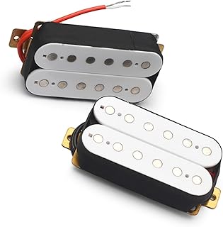 6 String Electric Guitar Pickup Double Coil Humbucker Electric Guitar Pickup Bridge Or Neck Pickup White guitar pickup set (Color : Neck and Bridge)