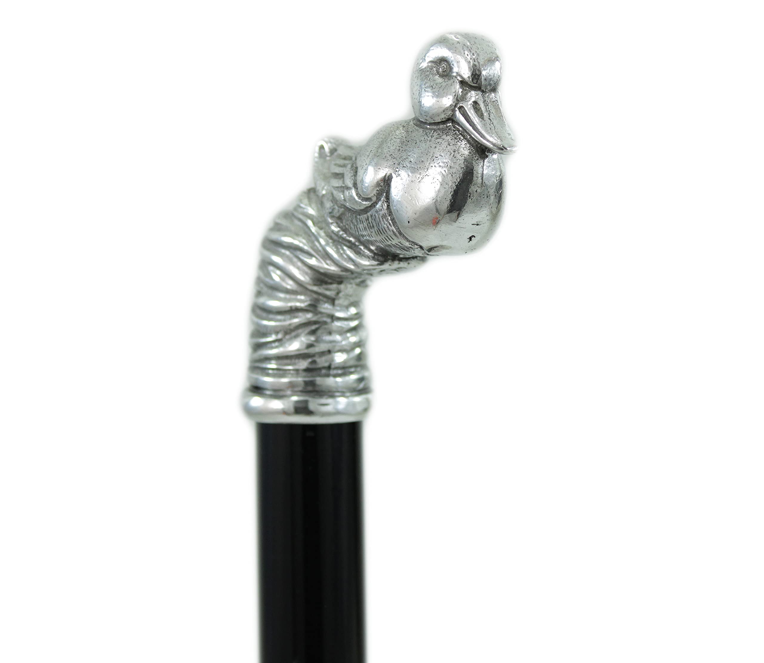 Bastón de paseo de madera y peltre elegante sólido para ceremonia hombre y mujer lujo personalizado único hecho a mano CAVAGNINI Italy ((Haggio marrón)