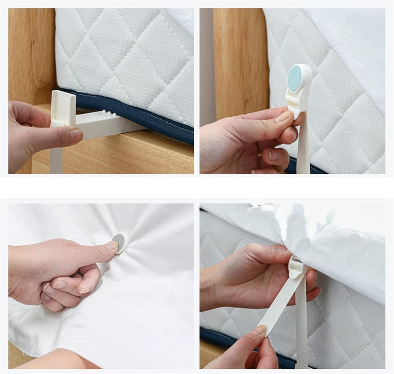 Sheet Fasteners 4pc Sheet Holder Clips Quilt Cover Fixed Automatic Retractable Household Bedspread Clip Invisible Buckle Anti-Running Home Decor(Purple)