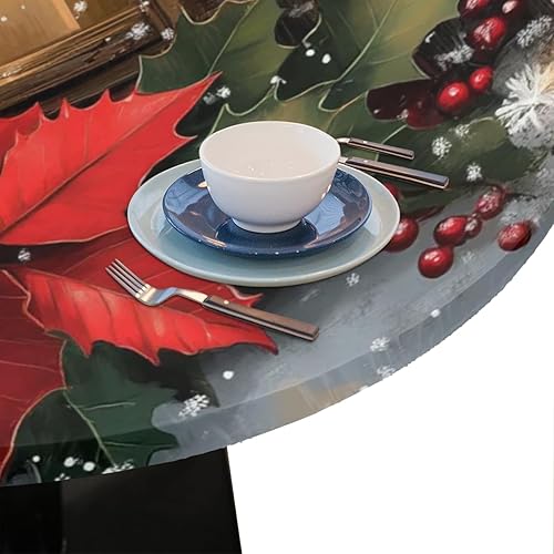 Vista 89 de Cardinal Bird - Mantel redondo ajustable con borde elástico de 36 a 42 pulgadas, mantel redondo elástico, impermeable, lavable, mantel circular