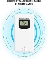 AOZBZ Vezeték Nélküli Külső Időjárás Érzékelő - 433.92 MHz Frekvenciás Hőmérsékletmérő Szenzor FanJu Időjárásállomásokhoz - Elemmel Működő 3