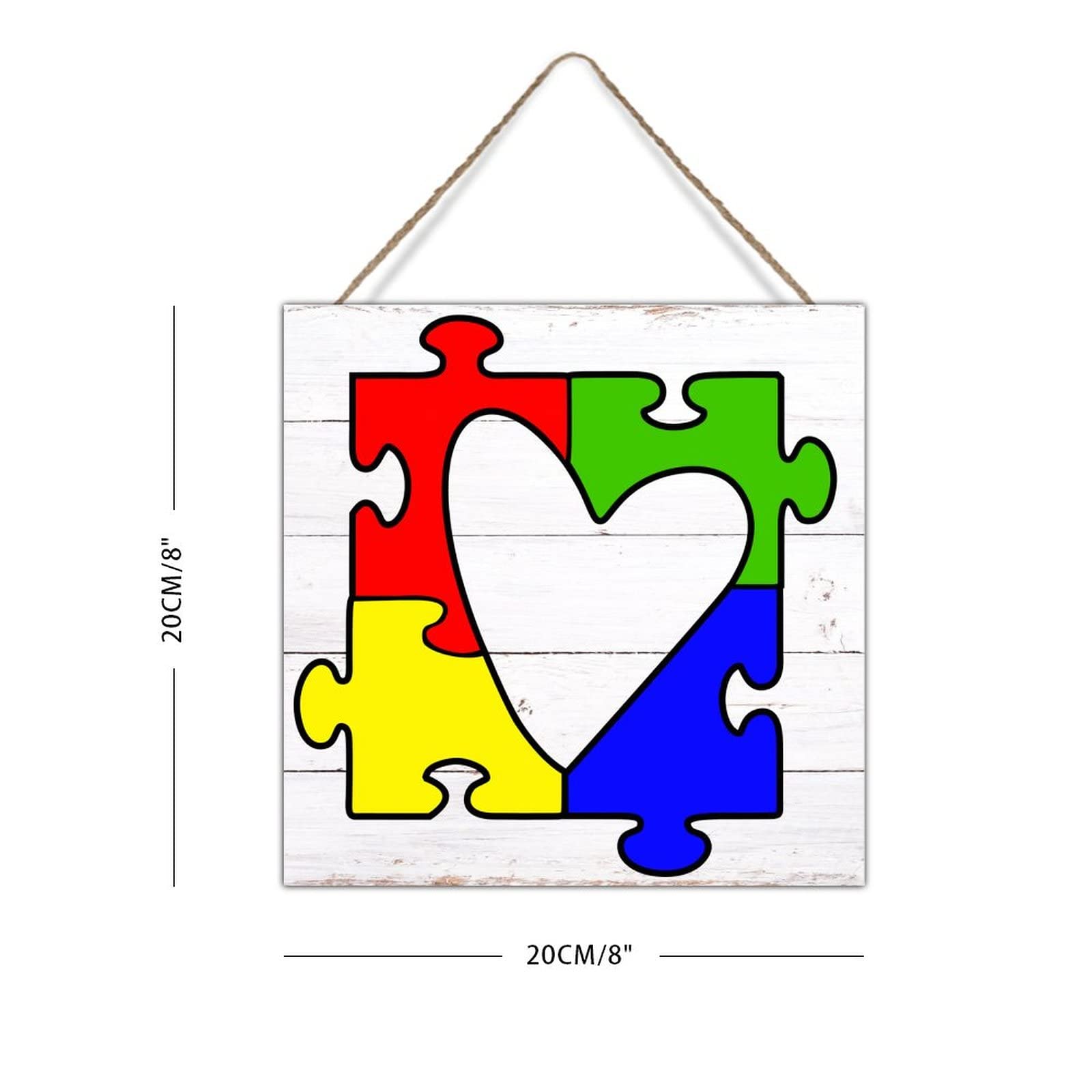Amazon.com: ArogGeld Autism Puzzle Heart Square Wall Decor Autism
