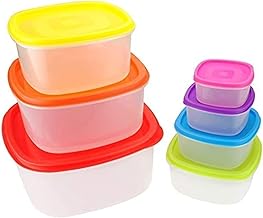 طقم ثلاجة - 7 قطع علب تخزين متعددة الالوان