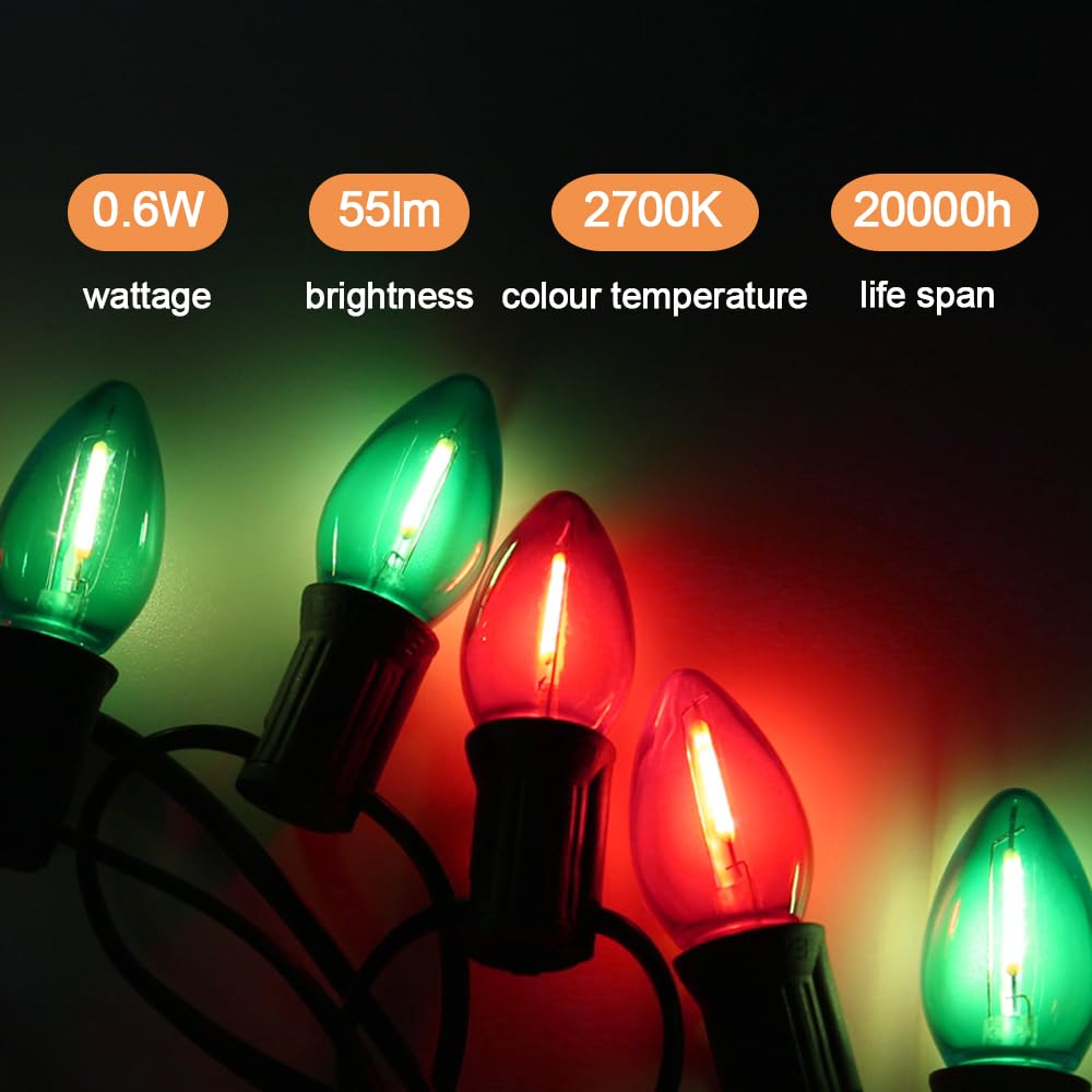 12 Pack C7 Red Light Bulb Green Light Bulb Ceramic 12 Pack C7 Red Light Bulb Green Light Bulb Ceramic
