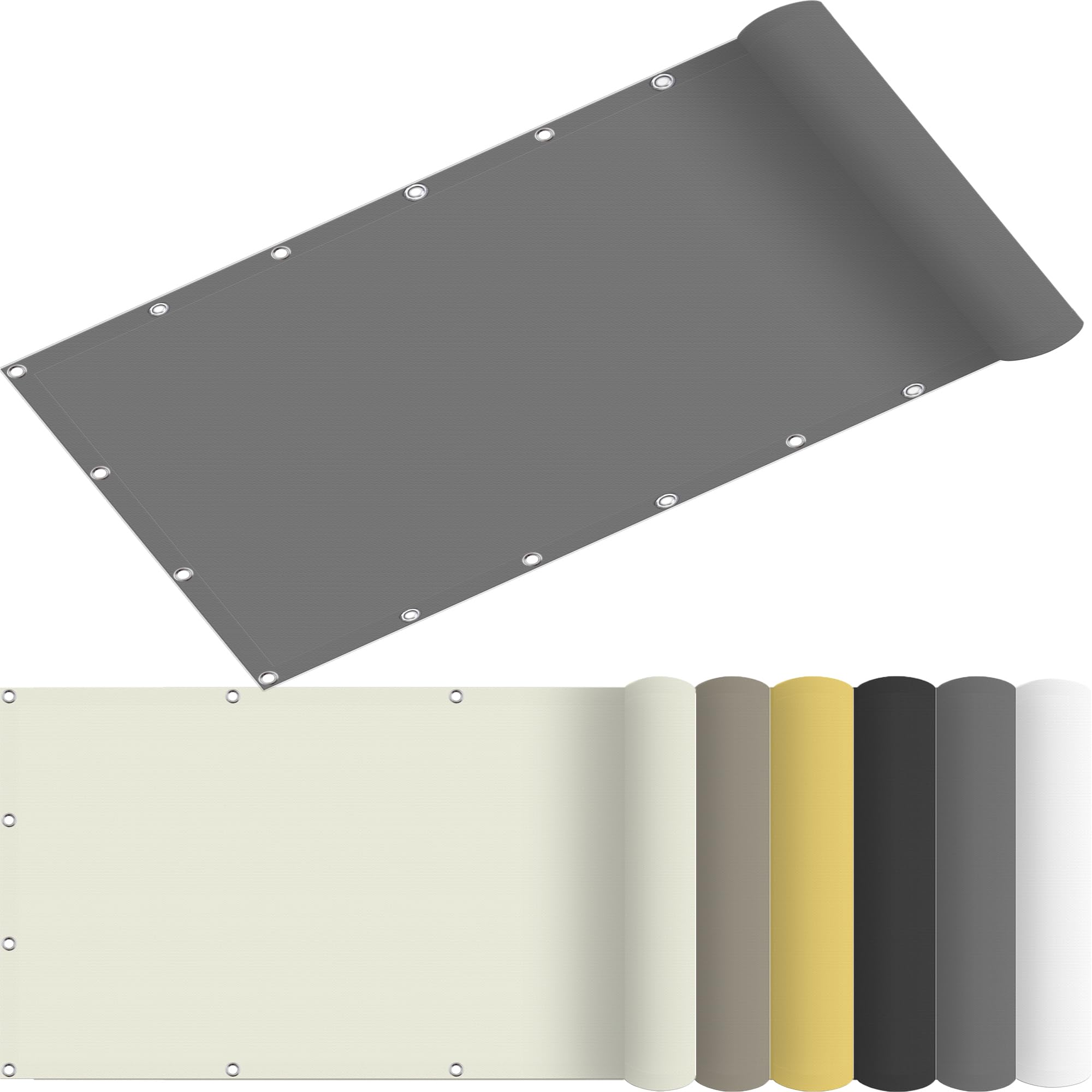 Toldo vela impermeable y resistente al desgarro 100x230 cm gris claro con protección UV