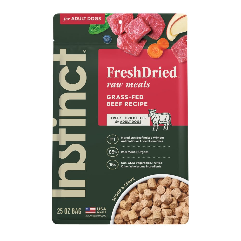 Instinct Freeze Dried Raw Meals, Natural Dry Dog Food, Grain Free - Real Beef, 25 oz. Bag