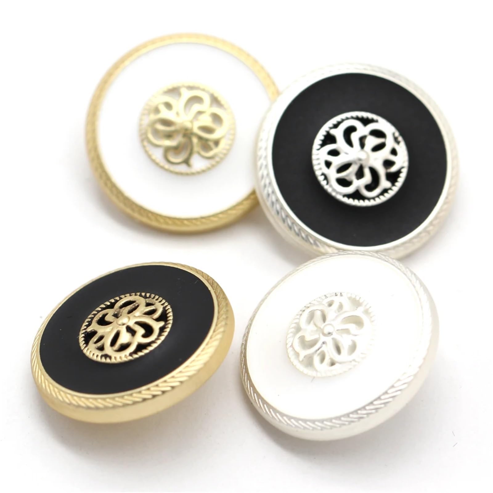 Bottoni vintage in metallo dorato, 30 pezzi, 18/20/23 mm, per giacche, cappotti, accessori da cucito