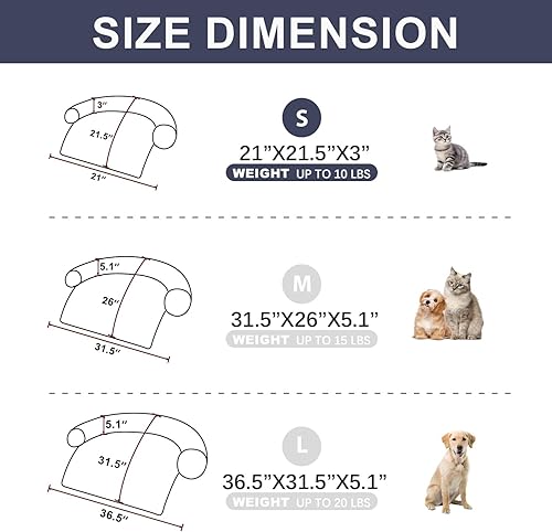 Miniatura 6 de Tinaco Alfombrillas de cama relajantes de lujo, funda lavable y extraíble para sofá, tapete largo de felpa para mascotas, forro impermeable,