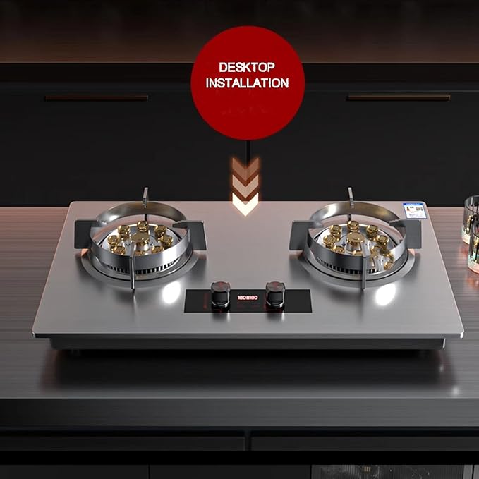 Estufa de Gas con 2 Puestos, Acero Inoxidable, Portátil miniatura 8