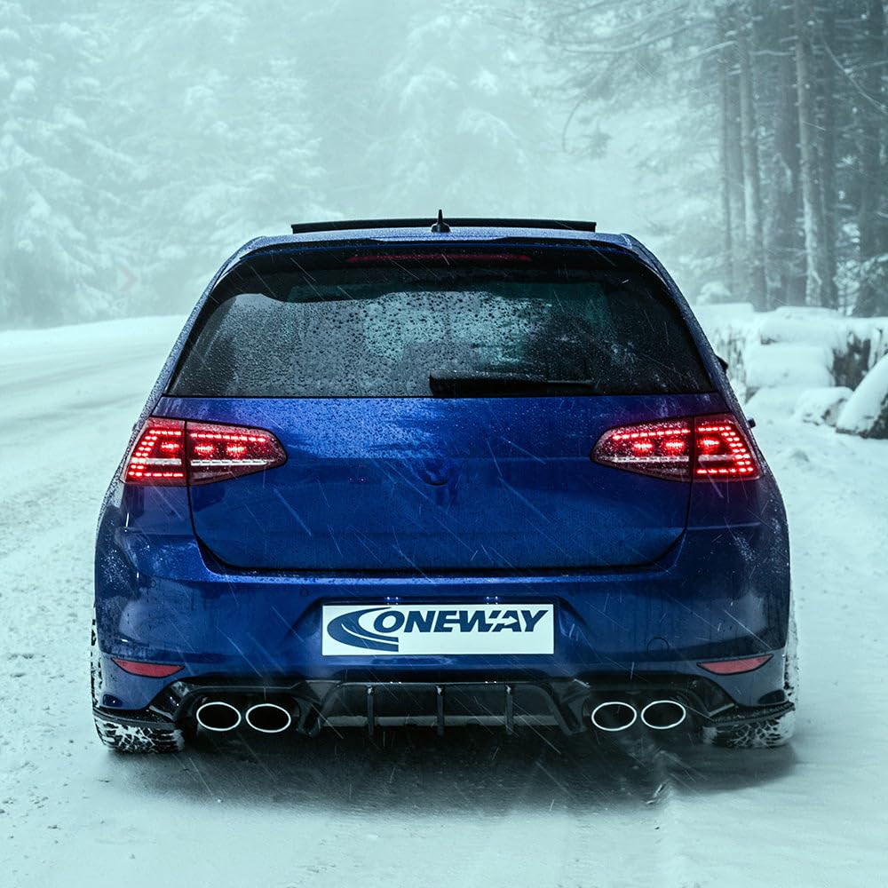 Oneway Jupe de pare-chocs arrière (Diffuseur) compatible avec Volkswagen Golf VII HB R 2013-2016 - Noir brillant