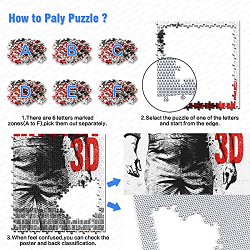 ZKSB Texas Chainsaw 3D Puzzle für Erwachsene 1000 Teile Spielzeug für Erwachsene 1000-teiliges Anime-Puzzle Sammelpuzzle… – Bild 5