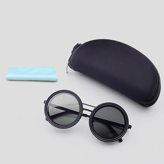 Adjustable Sunglasses,adjustable Tint Sunglasses with Built-in Nd Filter Polarized,1-9 Gears Adjustable Sunglasses,adjustable Tint Round Polarized Sunglasses for Men with Nd Filter Lens
