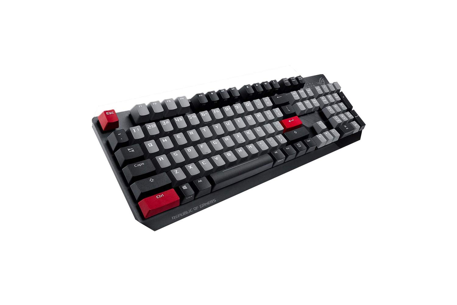 ASUS ROG STRIX SCOPE PBT - Tastiera meccanica da gioco 100% per i giocatori FPS (Cherry MX Red, ABS, USB 2.0, Tasto Ctrl espanso, Macro programmabili, rivestimento in alluminio)