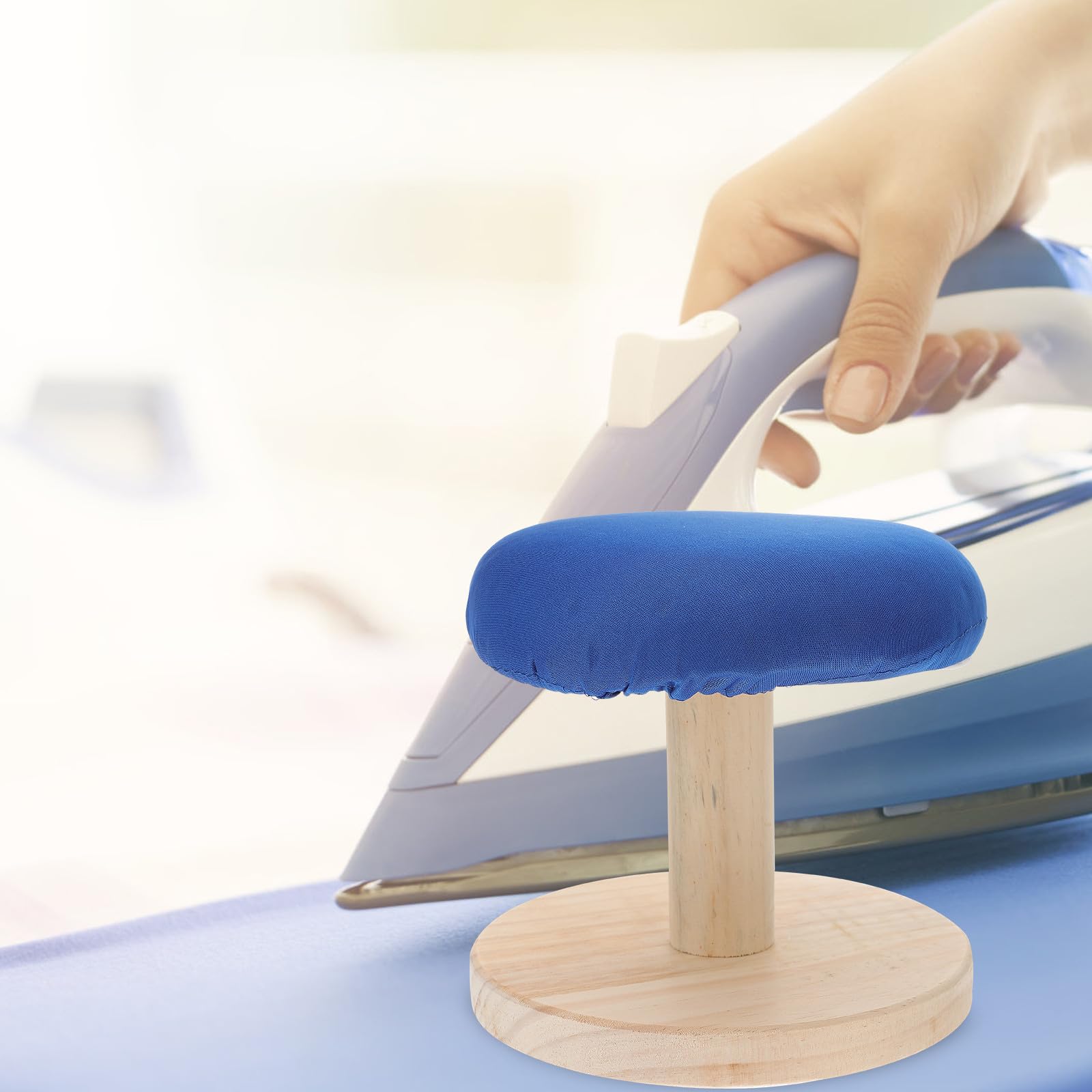 Amosfun Asse da Stiro Tavolo Piccolo Cuscino Imbottito e Sgabello per Stiratura Professionale, per Uso Domestico