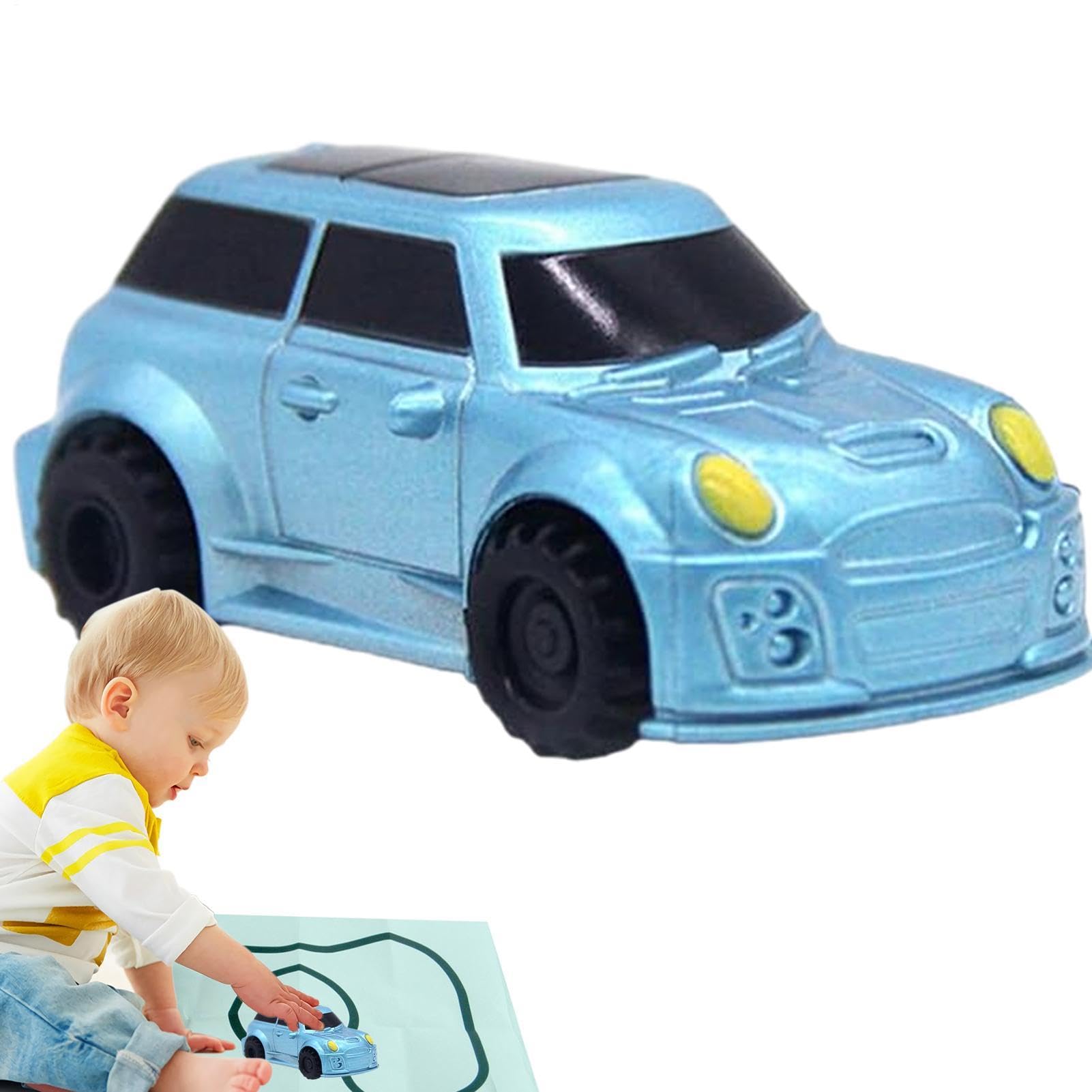 Inductive Car Toy, Toy Cars That Follows Drawn,with Magic Line Draw Pen,Enhances Logical Thinking, Mini Engineering Vehicle Bus for Boys Girls