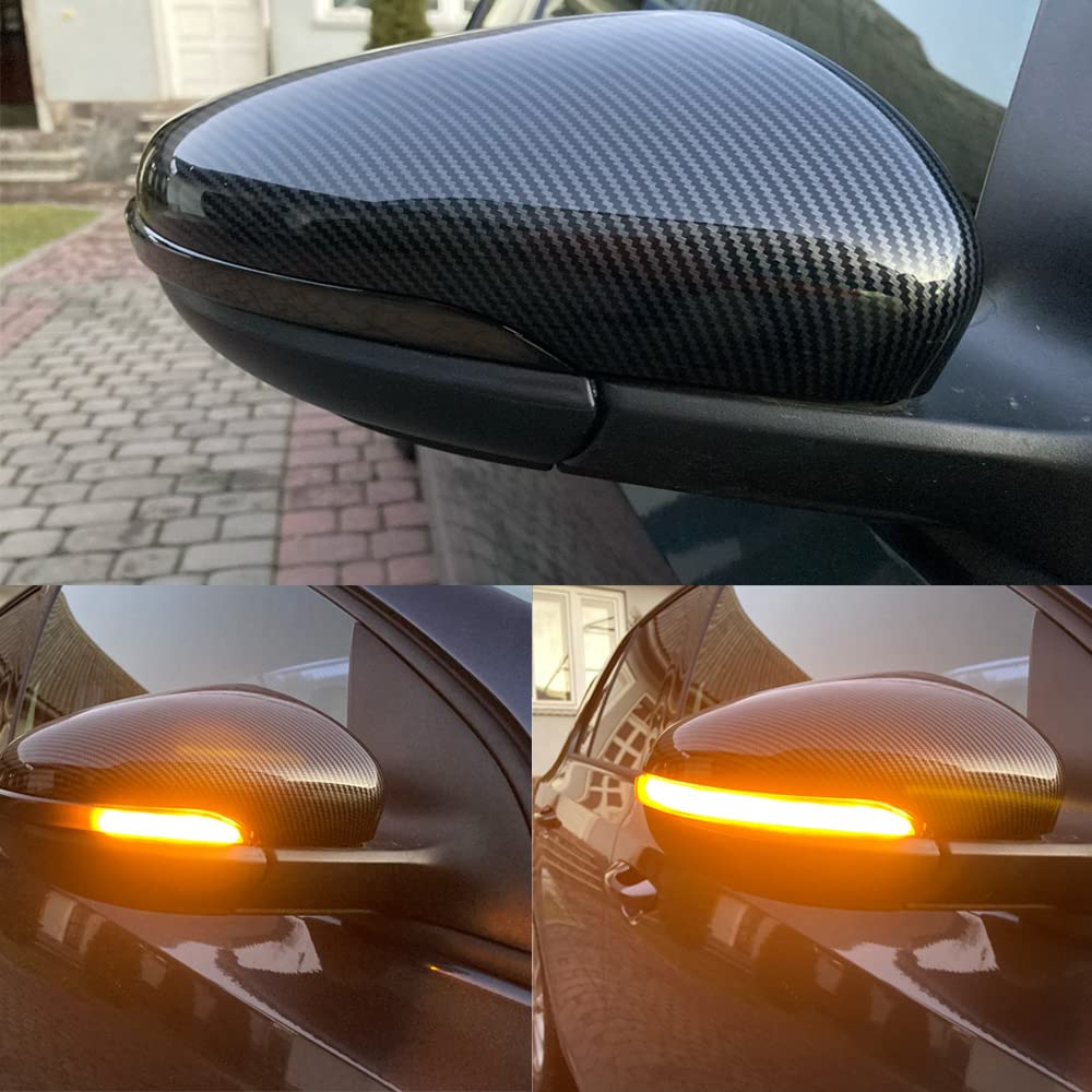 Un par de luces intermitentes LED para Golf 6 MK6/Golf G-TI 6/R20 2008 – 2012/Touran 2011 – 2015 (amarillo (sin agujeros)