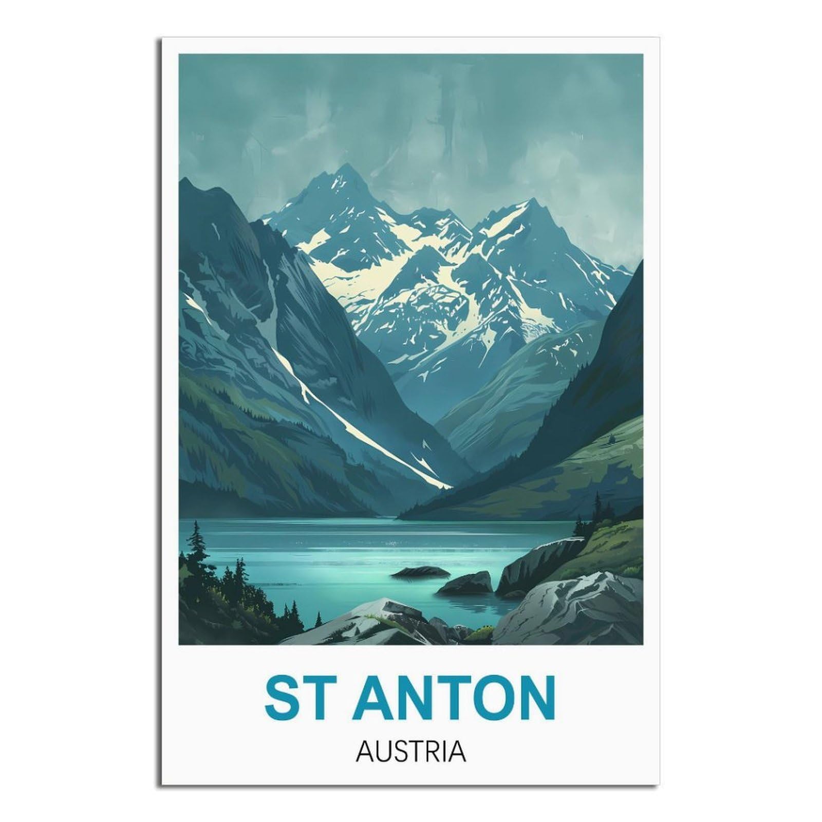 EZMLFA Diamond Painting Kits for Adults,St Anton Austria 5D Diamond Painting Kit for Adults Beginners, DIY Full Round Drill Gem Art Kits for Home 30x40cm