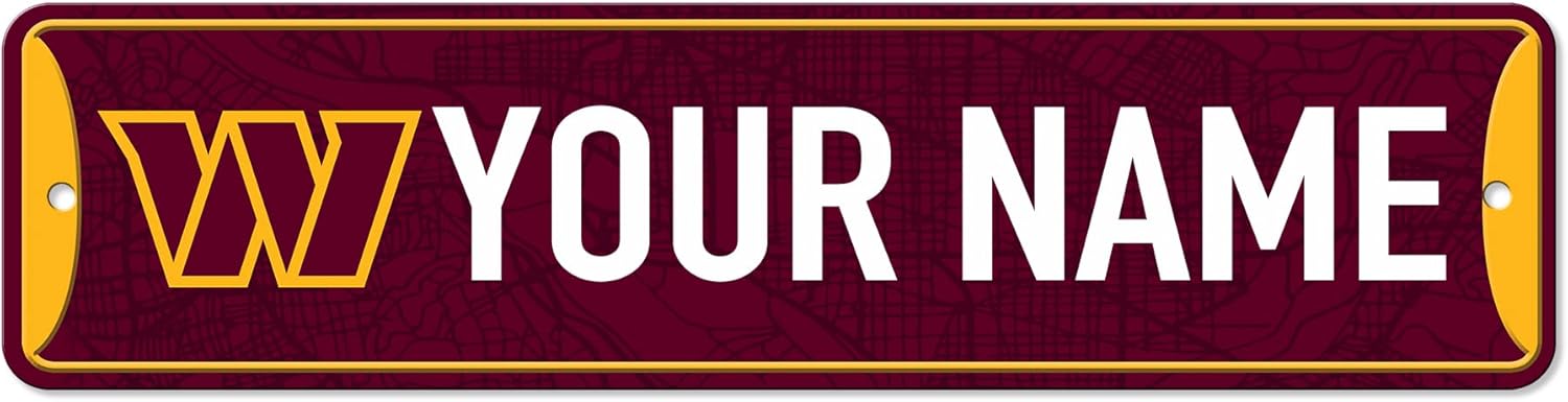 Rico Industries NFL Football Arizona Cardinals Primary Personalized Metal Street Sign 4" x 15" Home Décor - Bedroom - Office - Man Cave