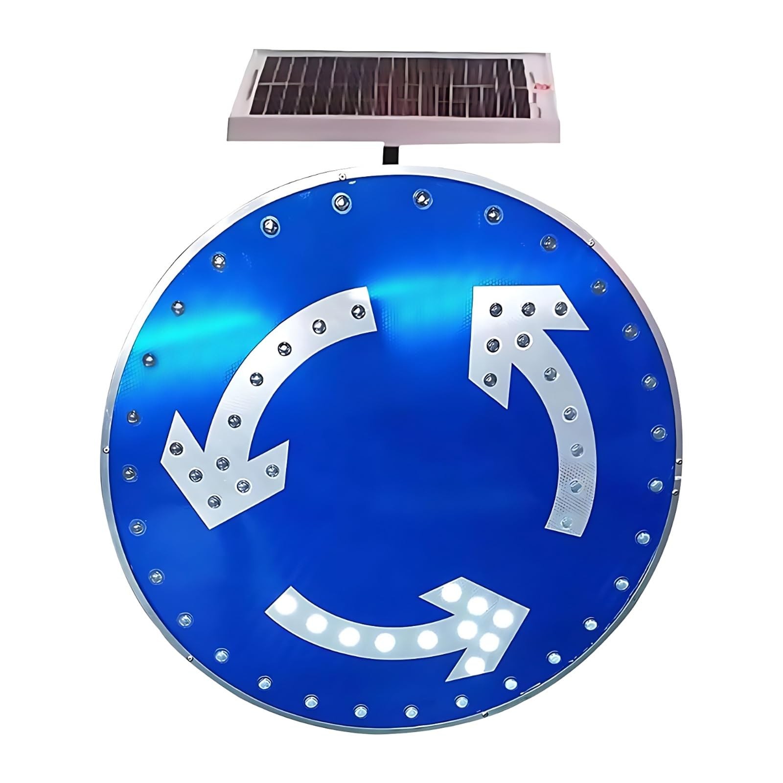 Señal LED Solar Rotonda, Señalización Vial Luminosa Exterior