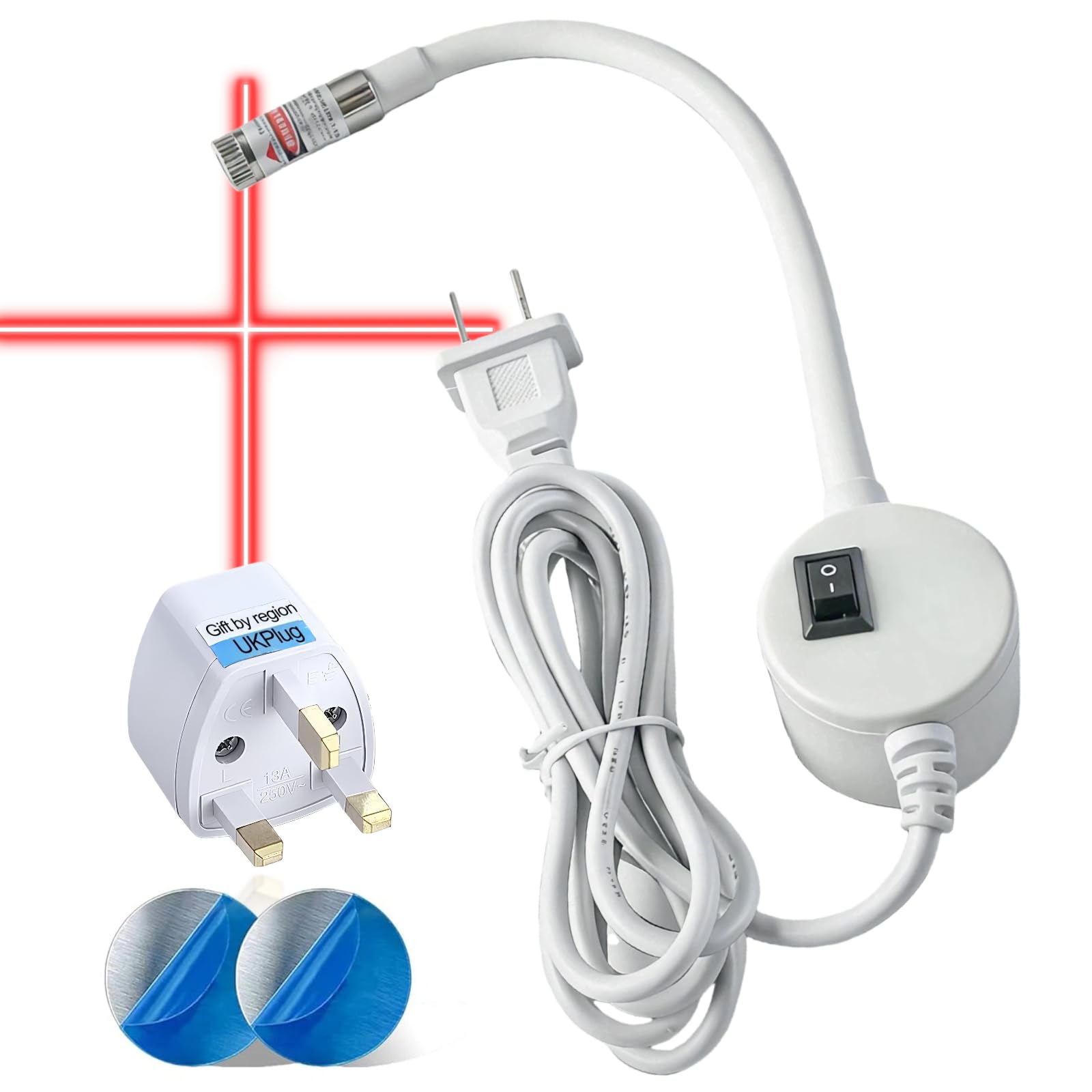 Laser Guide for Sewing Machines - Adjustable Dot/Straight Line/Crosshair Projection Quilting Light, Precision Alignment Tool with 360° Positioning for Embroidery Patchwork (Red,Cross style)