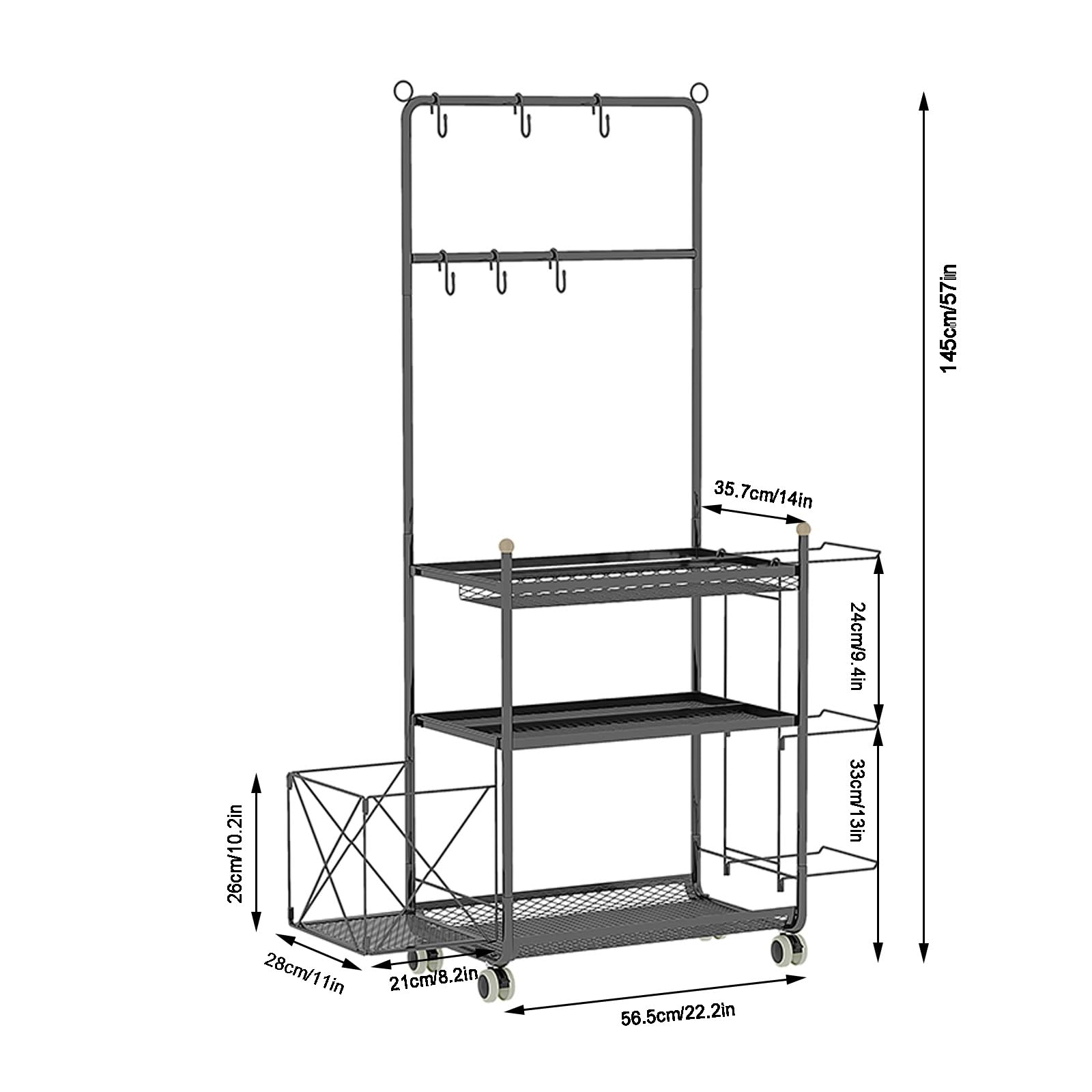 Organiseur d'équipement de sport de garage, support de rangement verrouillable pour tapis de yoga, rouleau en mousse, sangle de yoga, bandes de résistance, (blanc, 97 x 35,7 x 145 cm)