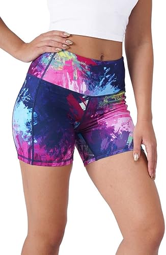 Tough Mode Pantalones cortos deportivos súper suaves de 5 pulgadas para mujer, con bolsillos, para ciclismo, fitness, entrenamiento, correr, yoga,
