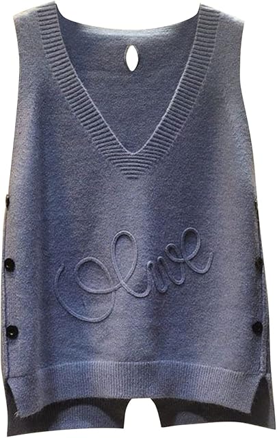 Womens Black Sweater Vest Women's Loose Swing Chunky Cotton Cute Sweater Tank Top Oversized Cable Knit Pullover Sweater with Pockets Reversible Vest 2023