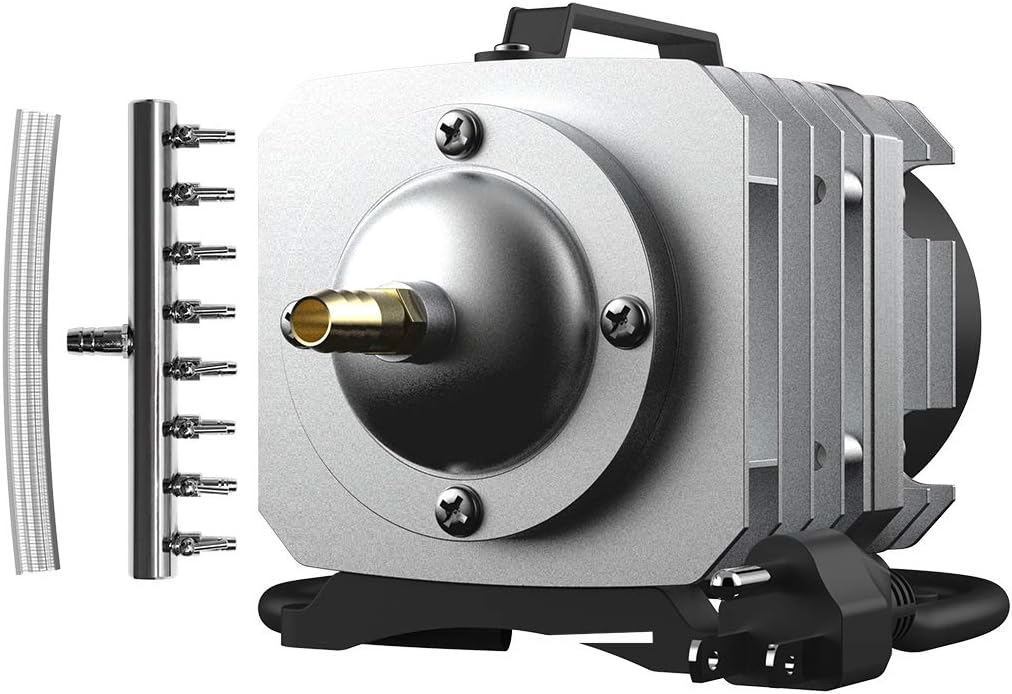 VIVOHOME Electromagnetic Commercial Air Pump 317GPH 20W 6 Outlets 110V for Fish Tank Aquaponics and Hydroponic Systems : Patio, Lawn & Garden