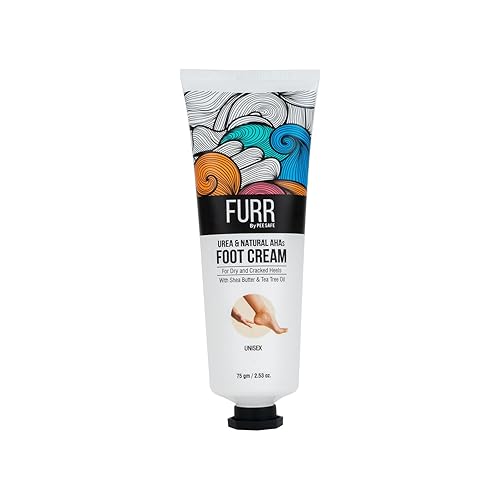 FURR Crema para pies  Manteca de karité, aceite de árbol de té y aloe vera  Loción hidratante para pies  2.64 oz (75g)