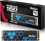 Netac 500GB NVMe PCIe Gen3x4 M.2 Drive interne à l'état solide jusqu'à 3,100 MB/s avec répartiteur de chaleur en aluminium 300TBW, Construit pour le jeu