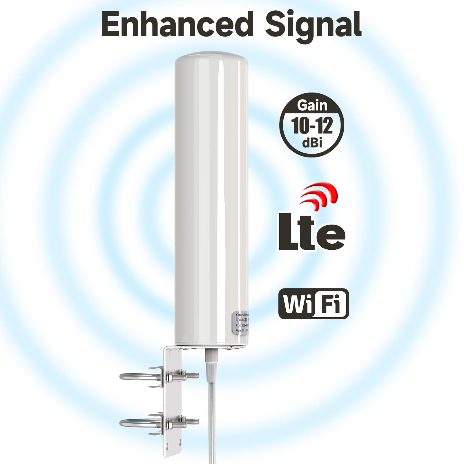 Superbat Antenna 4G Esterna 698-2700MHz 12dBi Omnidirezionale a Forma di Barile, Cavo RG174 5m con Connettore SMA Doppio per l'amplificazione dei Segnali GSM/2G/3G/4G