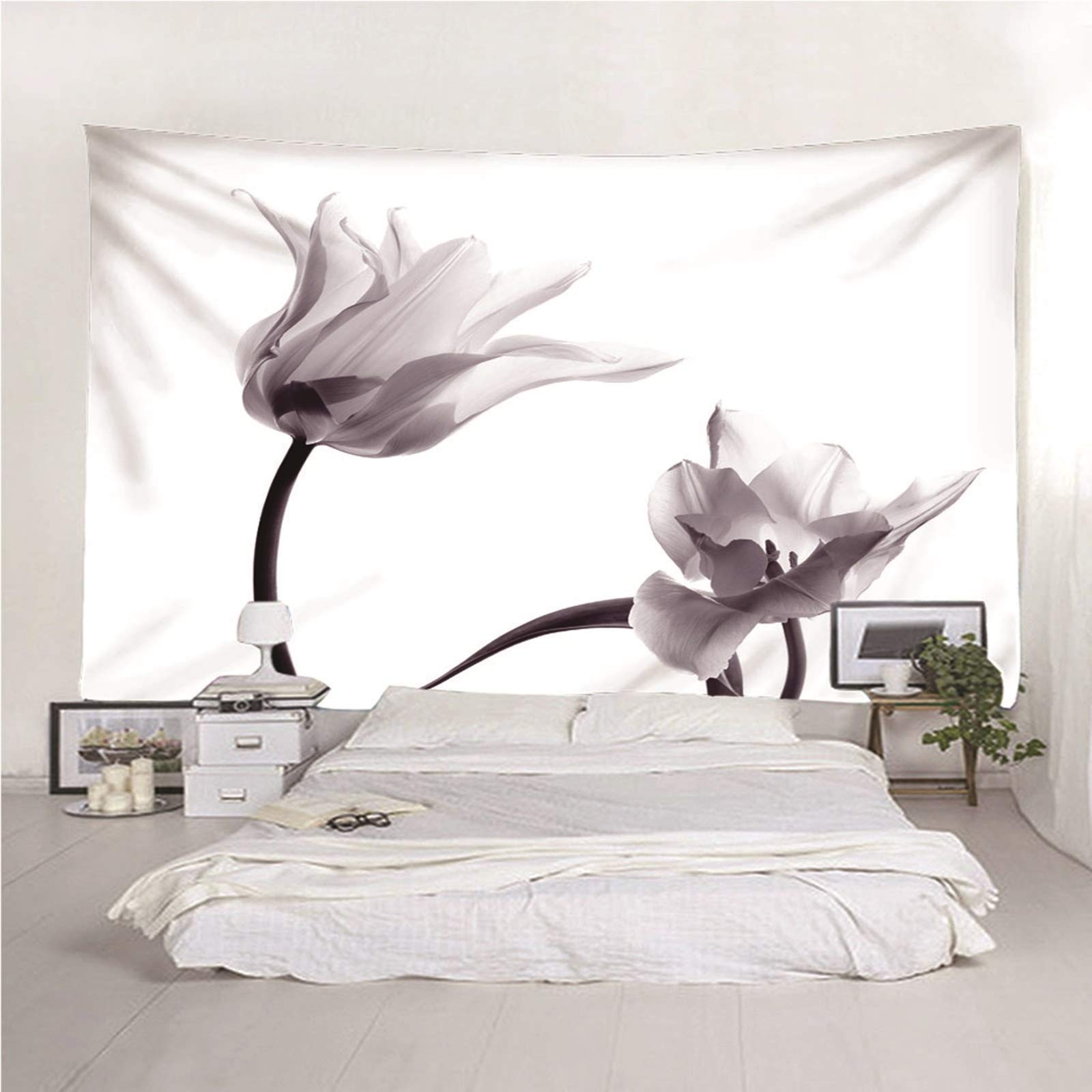 CEVAN Wandbehang Teppich Wanddekoration Teppich Narzisse Wandbehang Vorhang Wanddekoration Jungs Kunst Dekorationen Decke Wandbehang Stoff Weiß 300x250cm