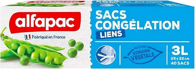 Sacs Congélation Alfapac Réutilisables 40 pièces - Fabriqués en France - Écoresponsables
