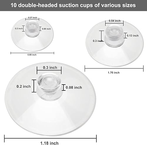 Miniatura 8 de AccEncyc Ventosa con agujero de 1.2 pulgadas, almohadillas de succión de vidrio transparente de PVC transparente, soporte de succión pequeño para