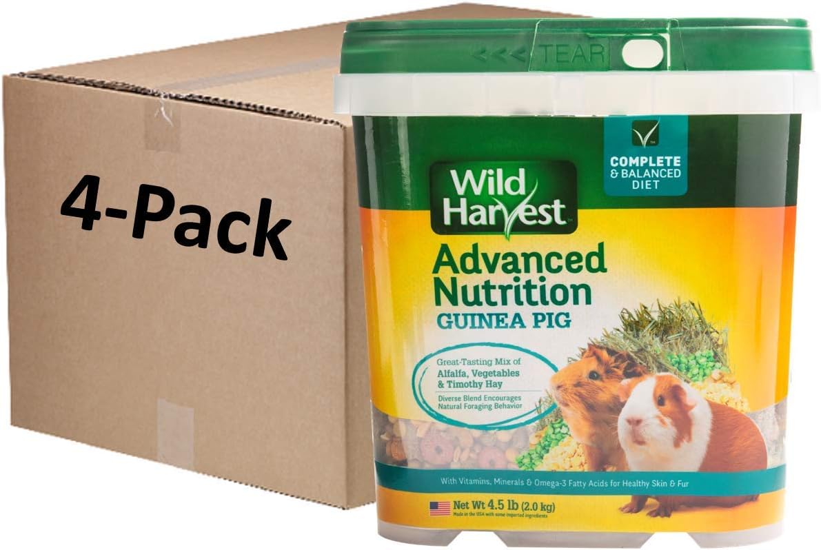 Wild Harvest Advanced Nutrition Guinea Pig 4.5 Pounds, Complete and Balanced Diet, Pack of 4