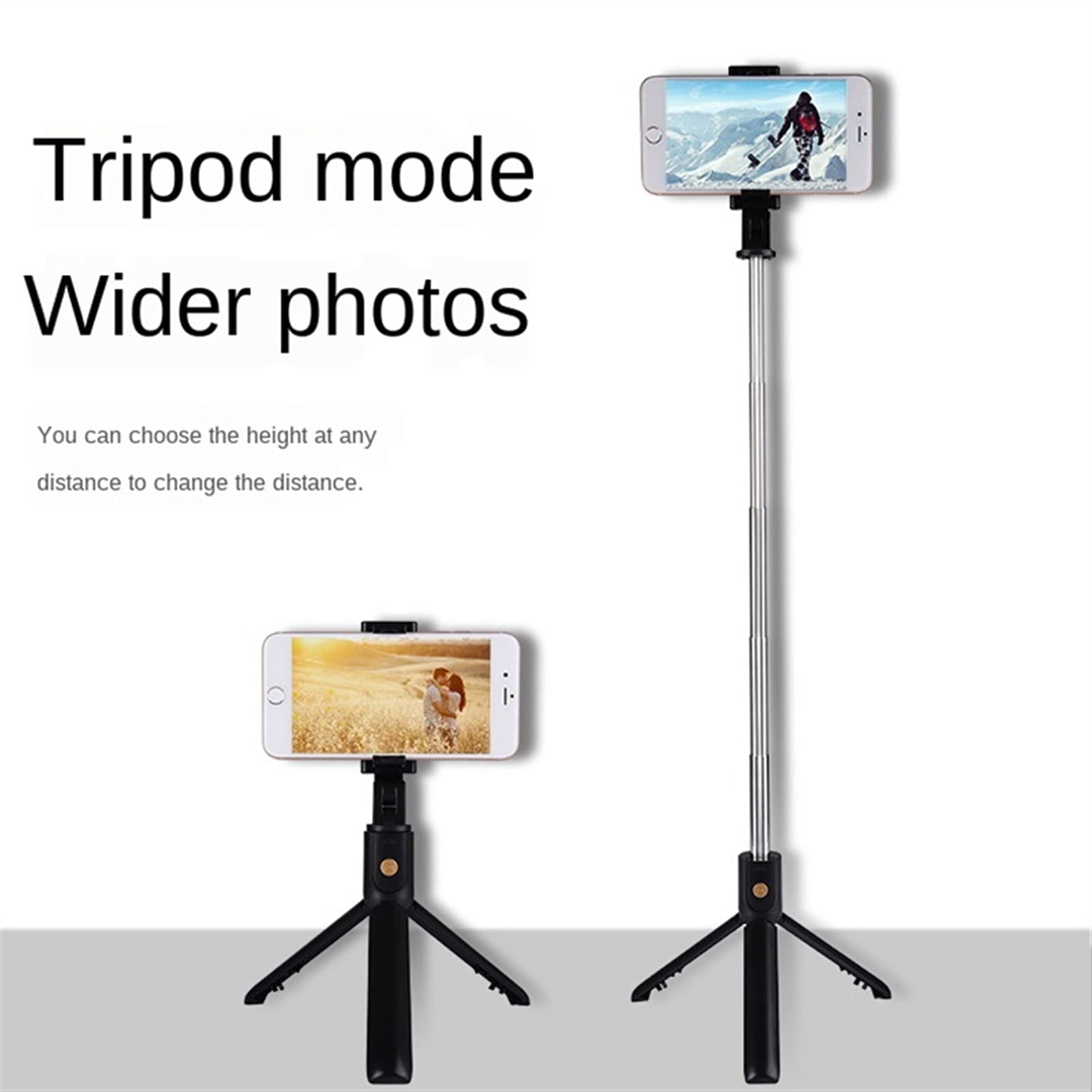 SCRUBY 3 in 1 Bluetooth Selfie Stick Pieghevole Mini Treppiede Portatile Espandibile Monopiede Con Telecomando Per iOS Android (XT09s)