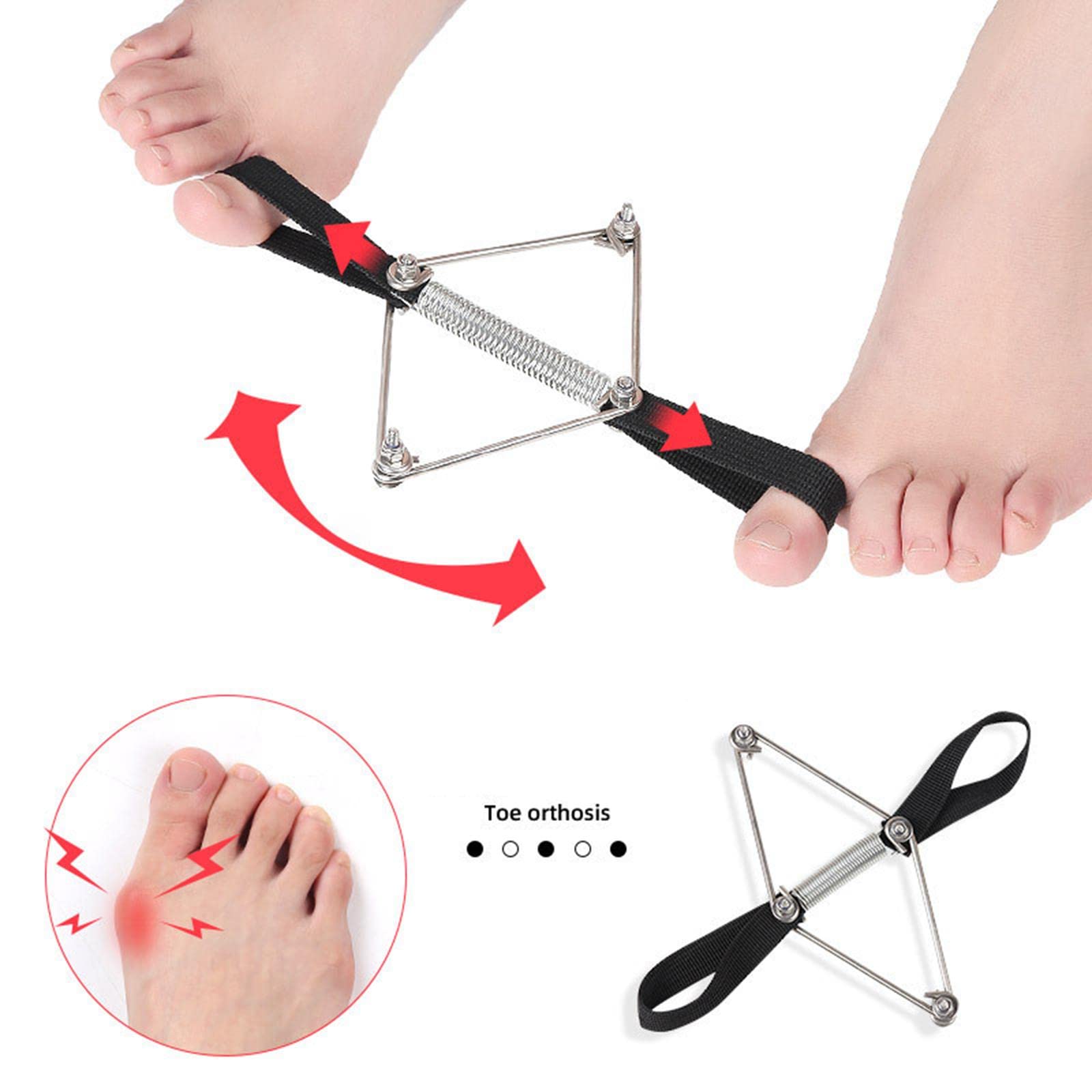 Harilla Corrector de Buión Nylon de Acero Inoxidable Toe Toe Toe Toe Toe Toe Toe For Hammer Toes Yoga Fitness para Mujeres Los Hombres Usan El Método Pila