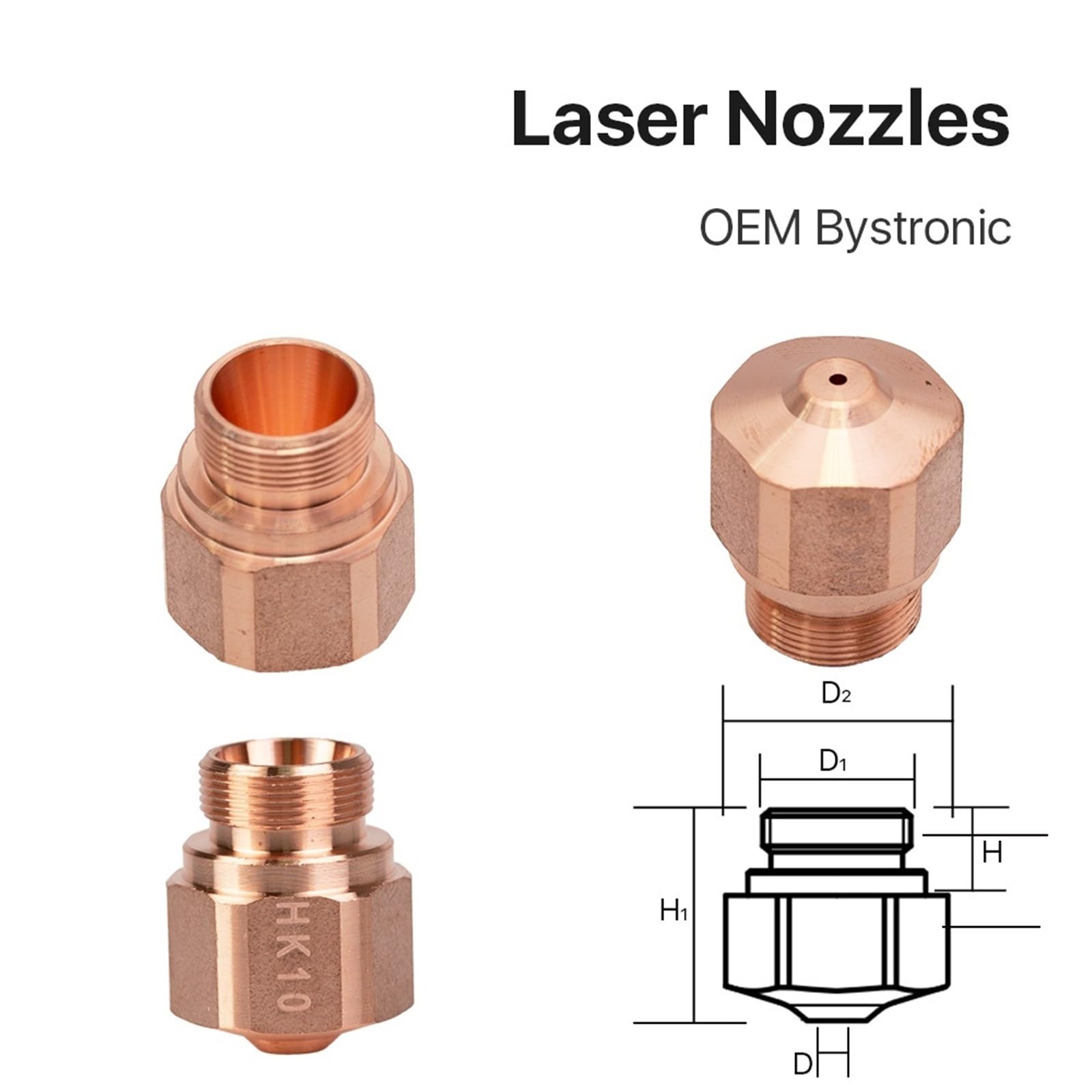 Laser Nozzles Layer Dia.28mm Caliber 1.0-3.0 for Fiber Laser Cutting Head 10pcs/lot(1.5mm,Type K10)