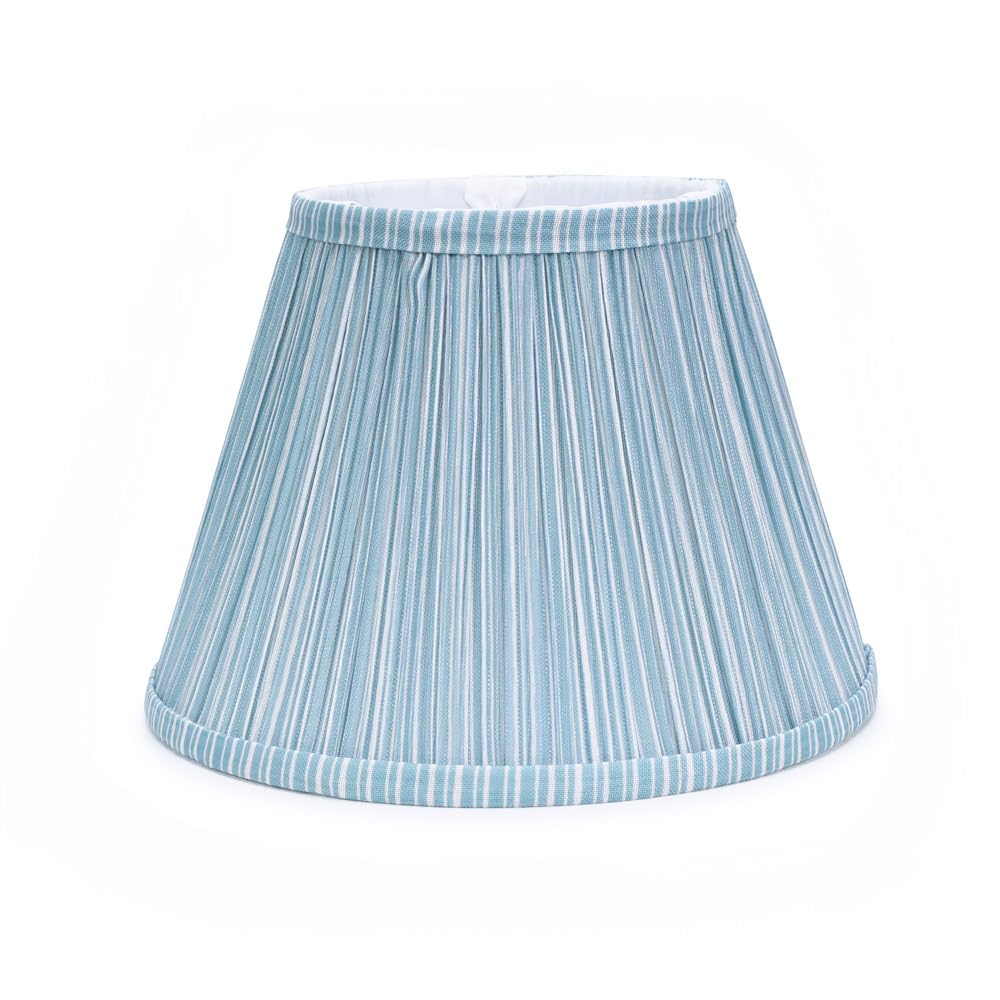 ValueLights | Small Blue Gathered Pleated Fabric Tapered Light Shade for Table Lamp | Lamp Shades, Home Décor & Improvement Essential | 27.5cm Shade Width
