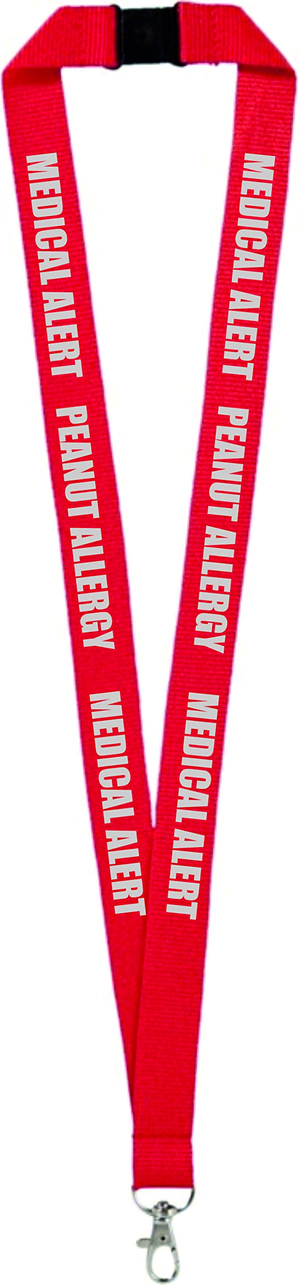 Peanut Allergy Medical Alert Lanyard x 1 for Holding a Name Badge, ID Card or Keys.