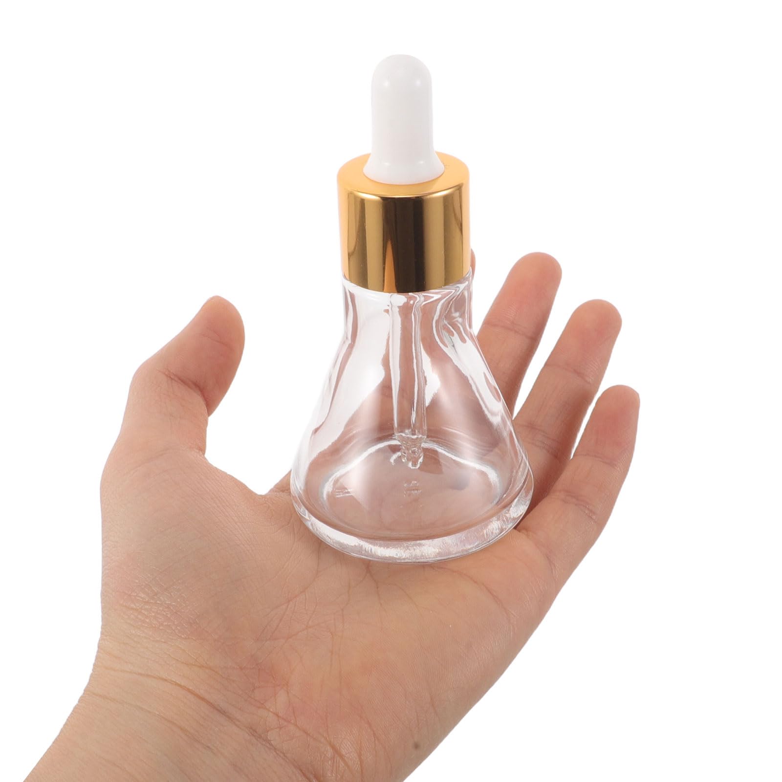 Transparente 30 Ml Glas Tropfflaschen mit Goldenen Pipetten Konische Ätherische Öl Fläschchen Nachfüllbare Reisetropfflaschen für Parfüm Gesichtsseren und Hautpflege