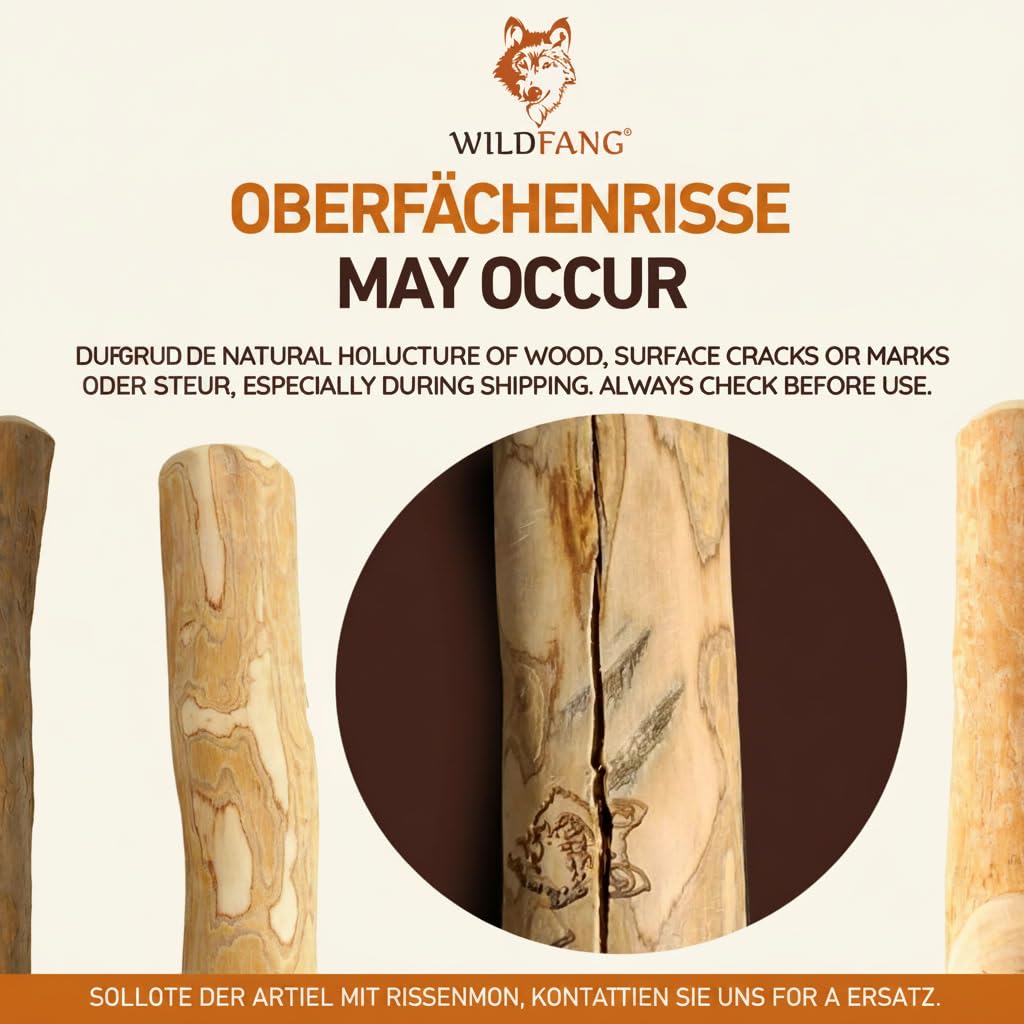 Wildfang® Kaffeeholz für Hunde mit Lachsöl – Kauspielzeug aus Kaffeeholz für Aggressive Kauer und Welpen im Zahnwechsel. Zahnpflege-Spielzeug für Hunde, Größe L (über 25 kg), 3er-Pack