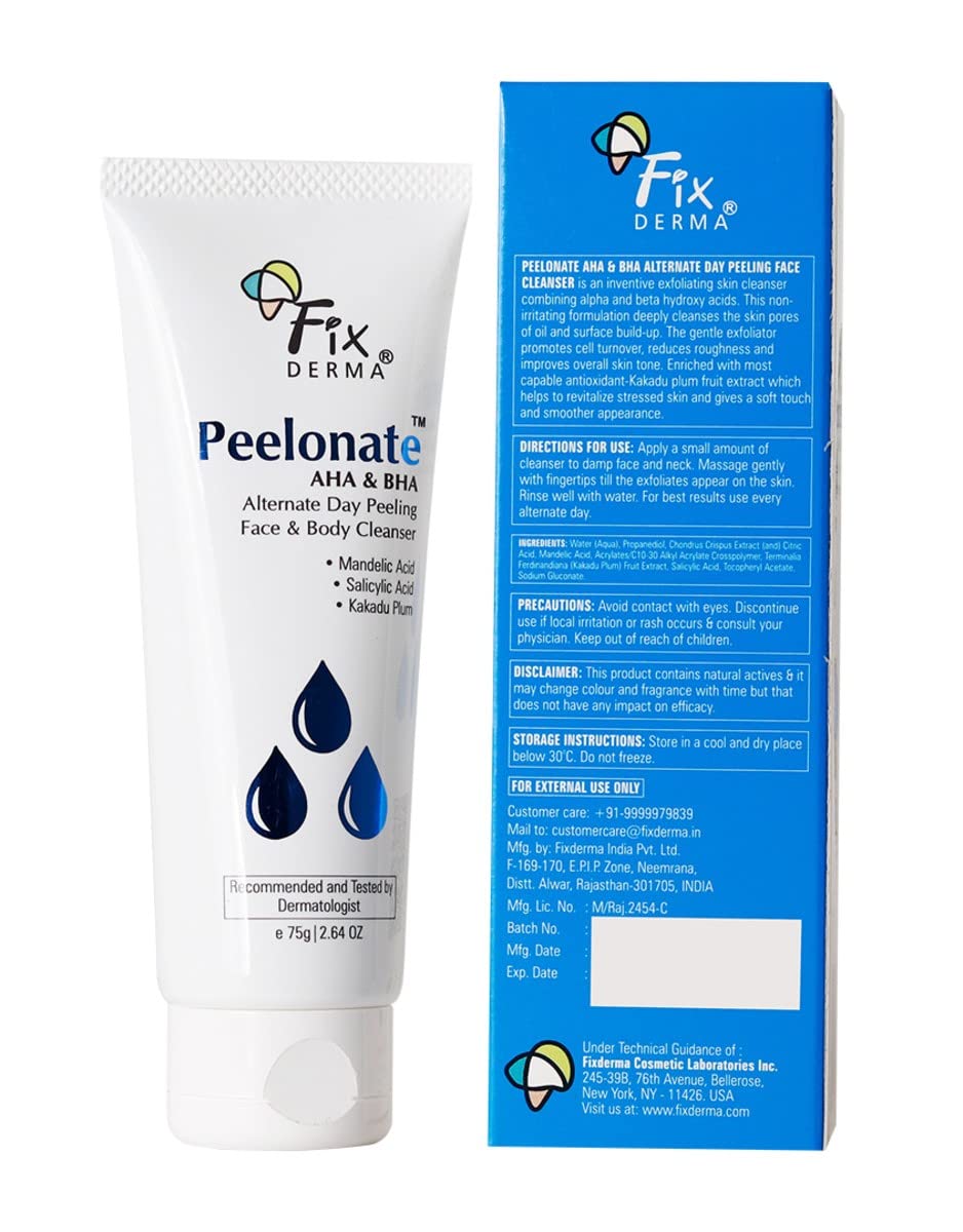 Fixderma 2 Mandelic Acid + 1 Salicylic Acid Face Wash, Peelonate AHA