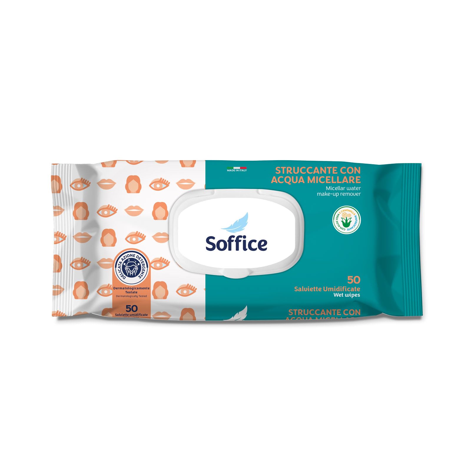 Toallitas desmaquillantes para rostro y ojos con agua micelar – Desmaquillante completo en toallitas, 50 unidades Pop-Up