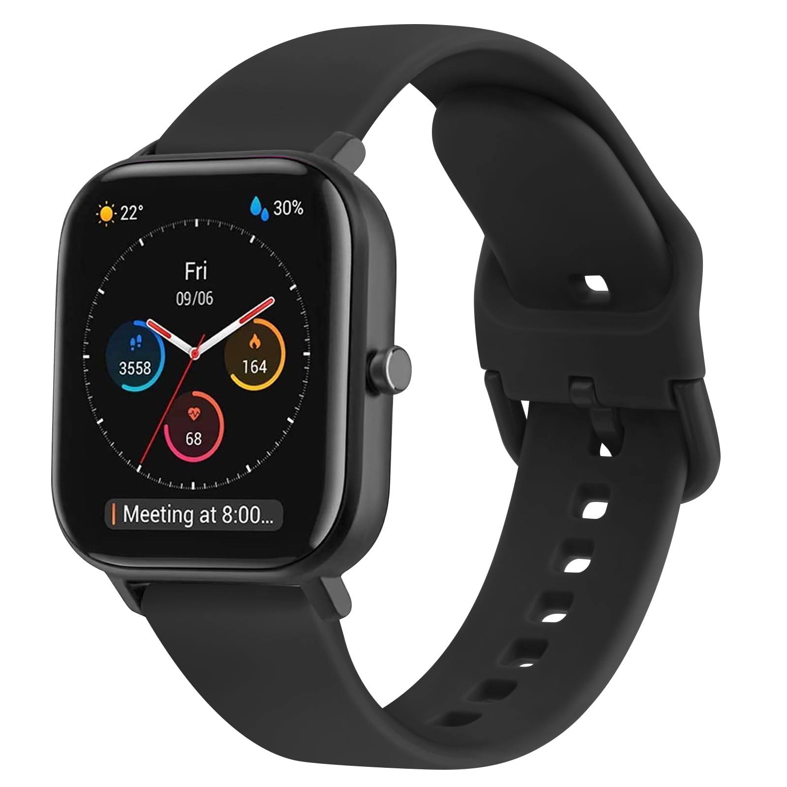 Mugust Correa 20mm para Amazfit Bip/Bip Lite/Bip U/Bip U Pro/Bip 3/Bip 3 Pro/Bip S/Bip S Lite Mujer Hombre, Silicona Suave para Amazfit Bip 3 Pro(Negro)