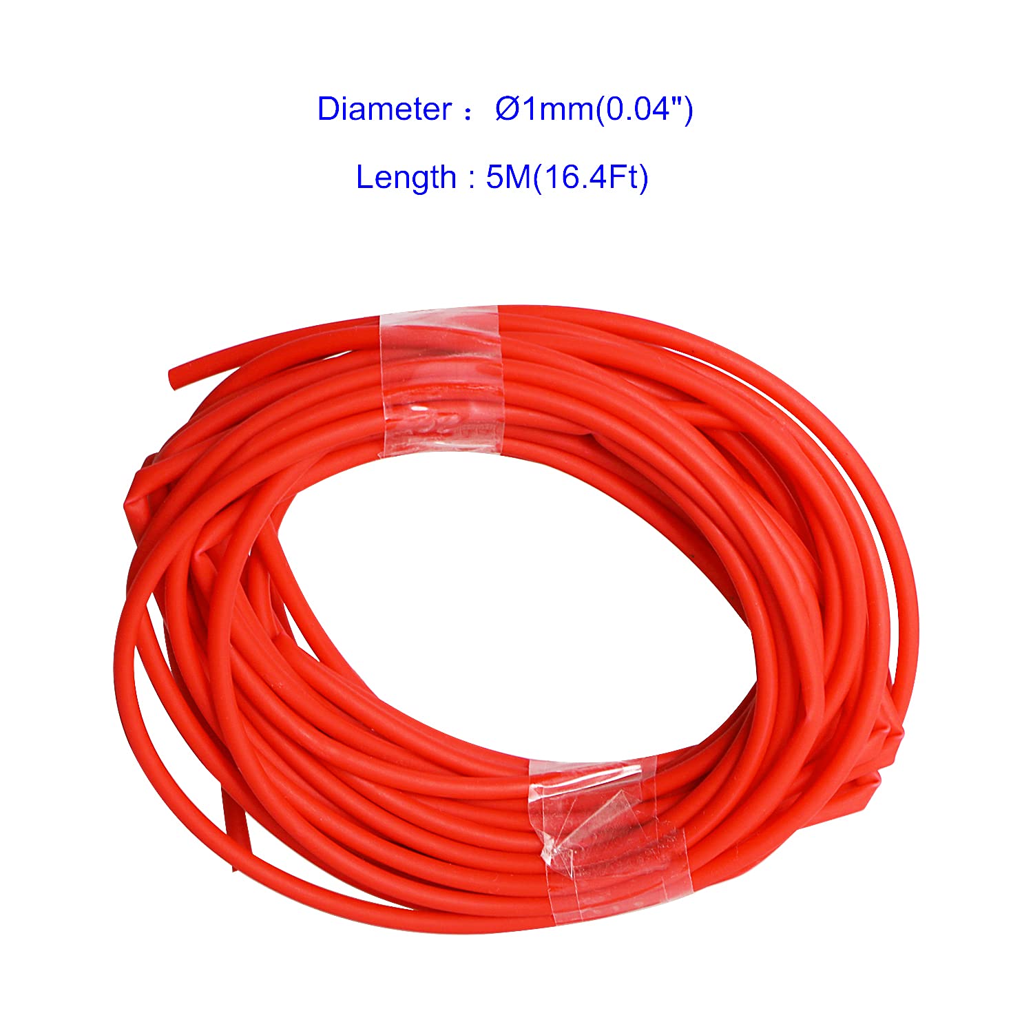 Aoje-Link 1mm ID Red Heat Shrink Tubing Shrinkable Tube 5M(16.4Ft) 1pcs