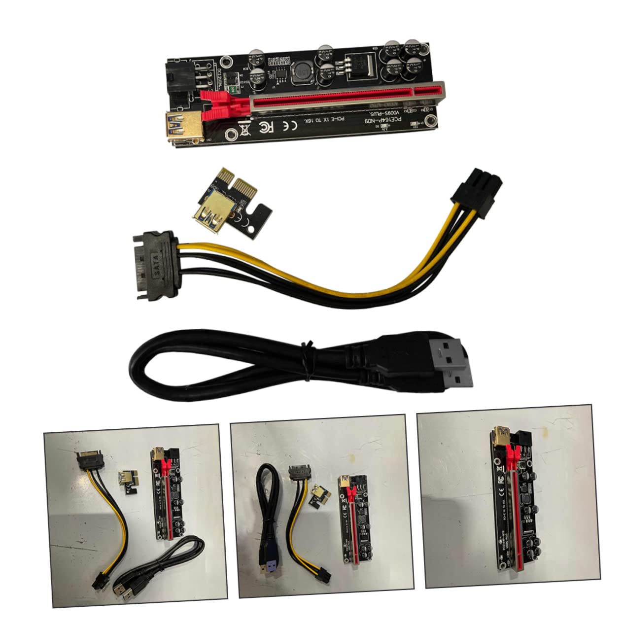 DOITOOL Gpu Riser Cable Pci-e 1x to 16x Extender Pcie Riser High-Speed Computer Accessories Red Bracket Design