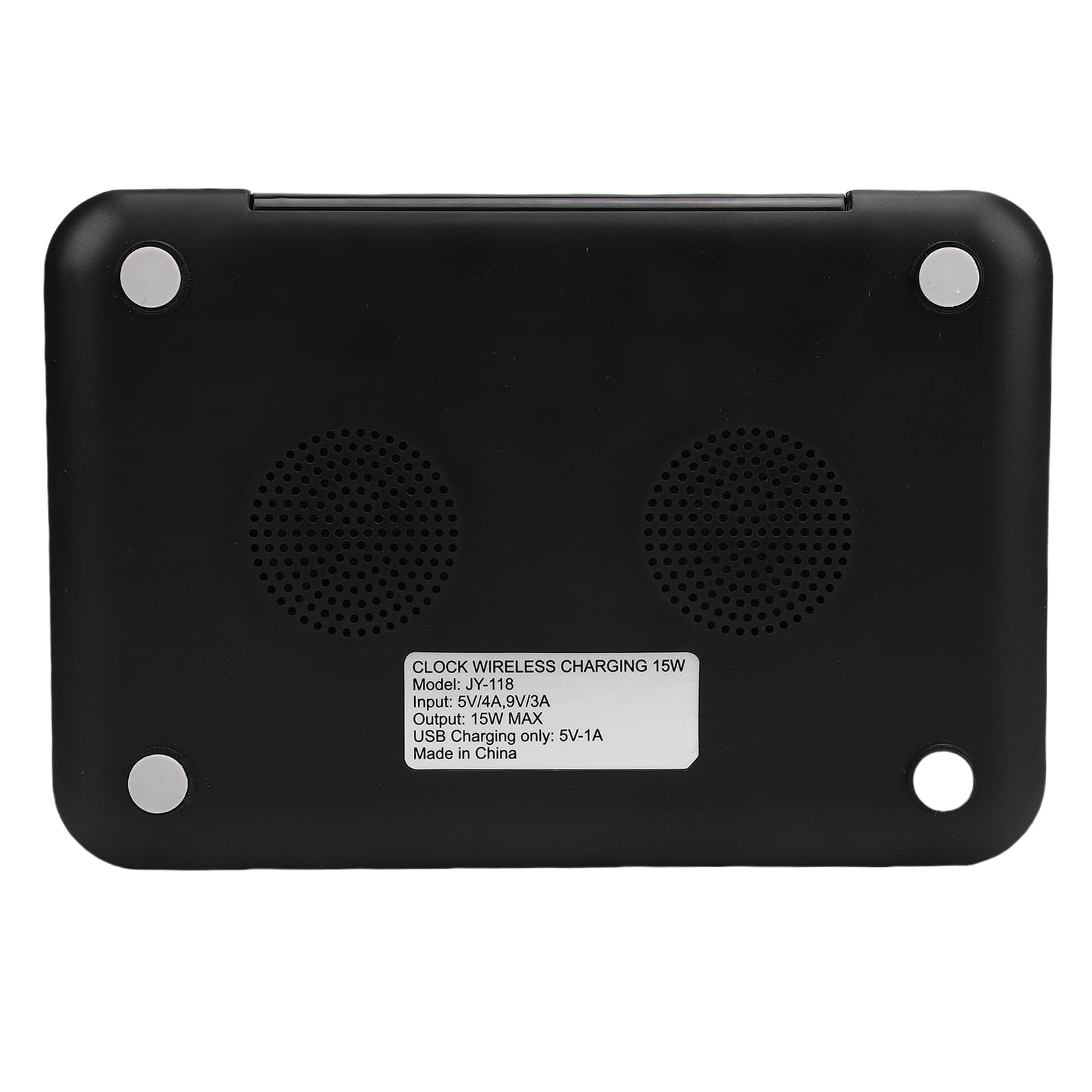 Orologio con Ricarica Wireless, Design Pieghevole con Specchio LED, Caricabatterie Rapido da 15 W per la Scrivania 'ufficio della Camera da Letto (BLACK)
